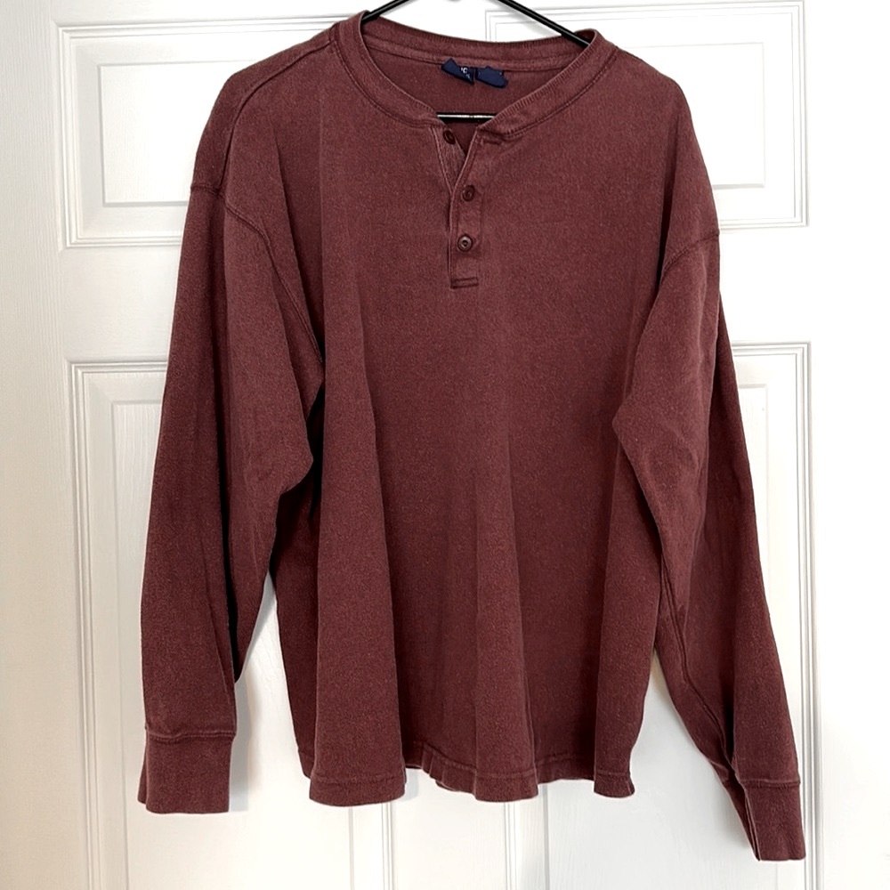 Men’s X-Large Red Henley Shirt 5/$25